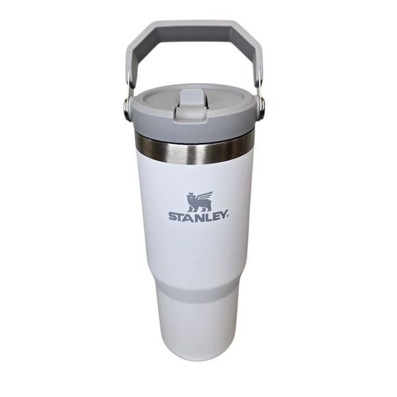 Stanley Ice Flow Flip Straw 30oz Tumbler White Grey - Picture 1 of 16